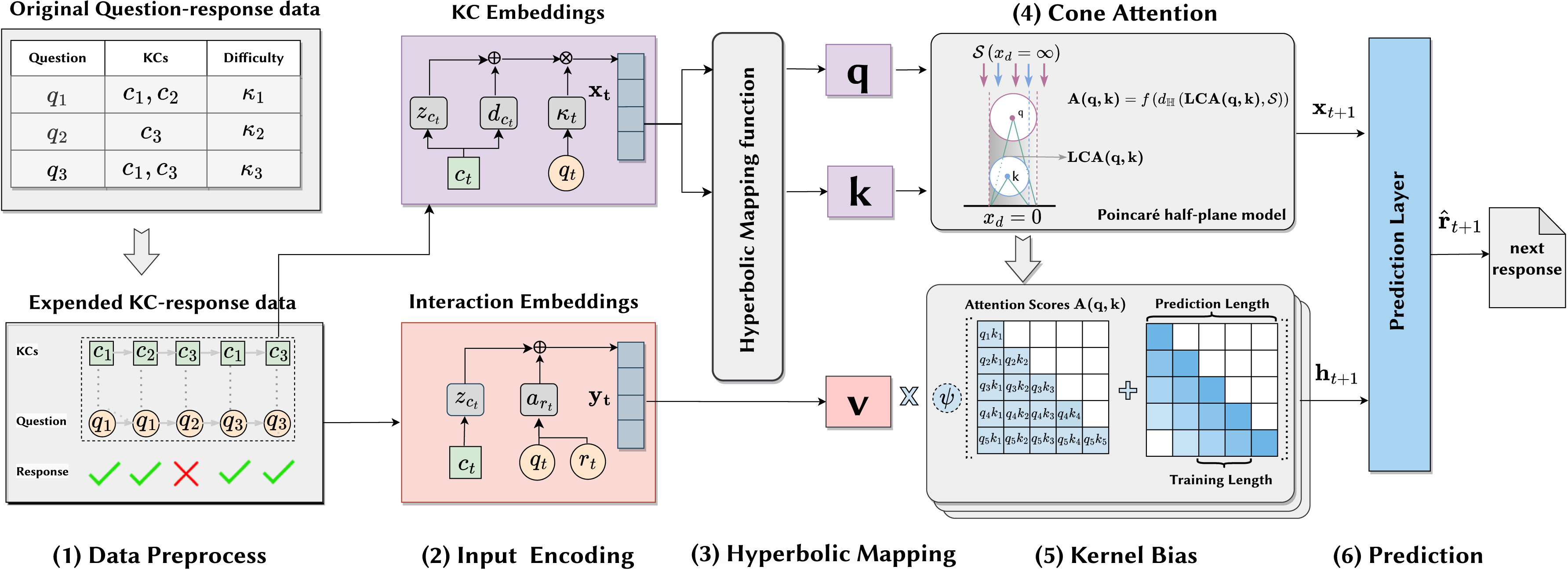 csKT: Addressing Cold-start Problem in Knowledge Tracing via Kernel Bias and Cone Attention