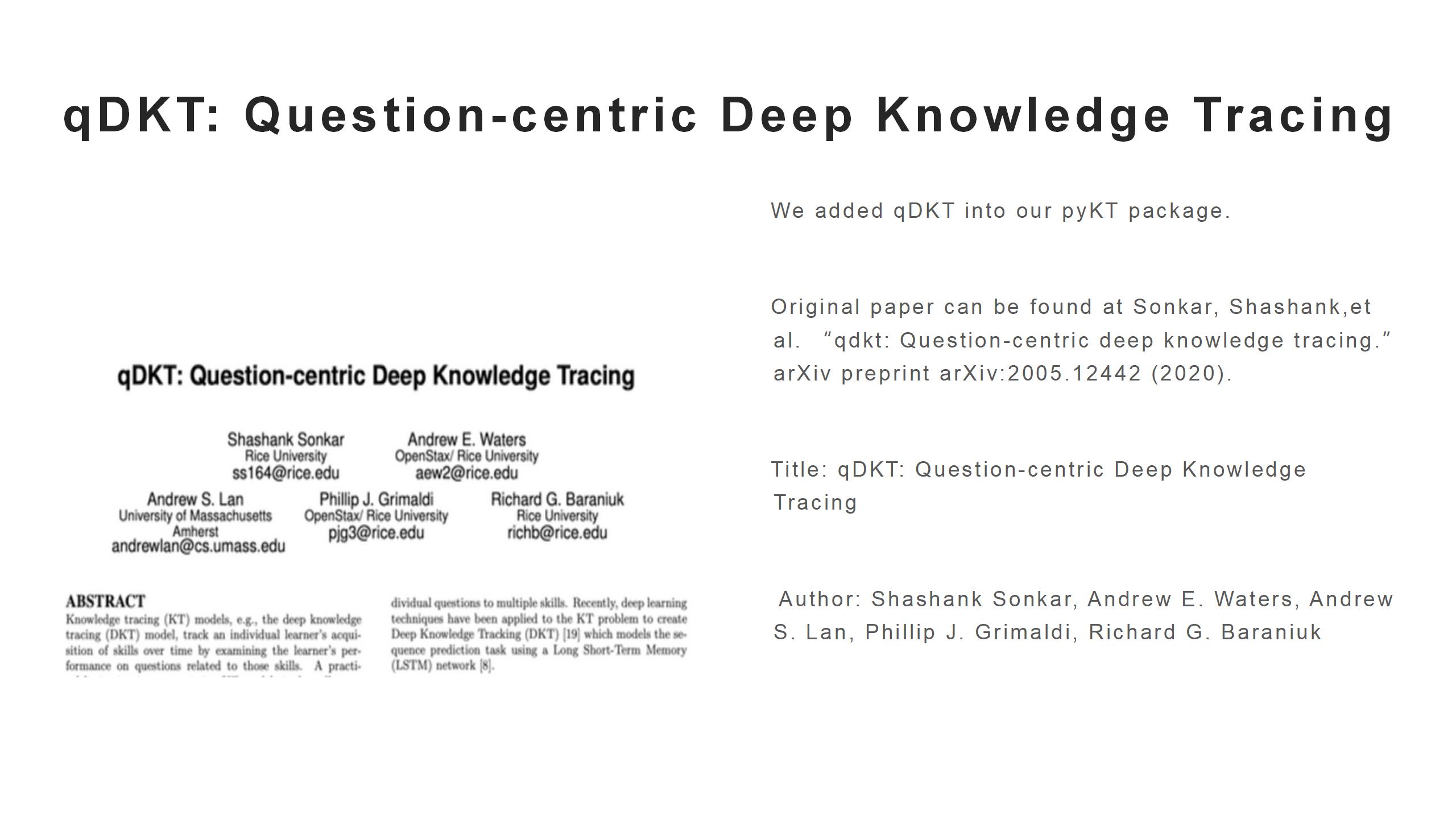 qDKT: Question-centric Deep Knowledge Tracing