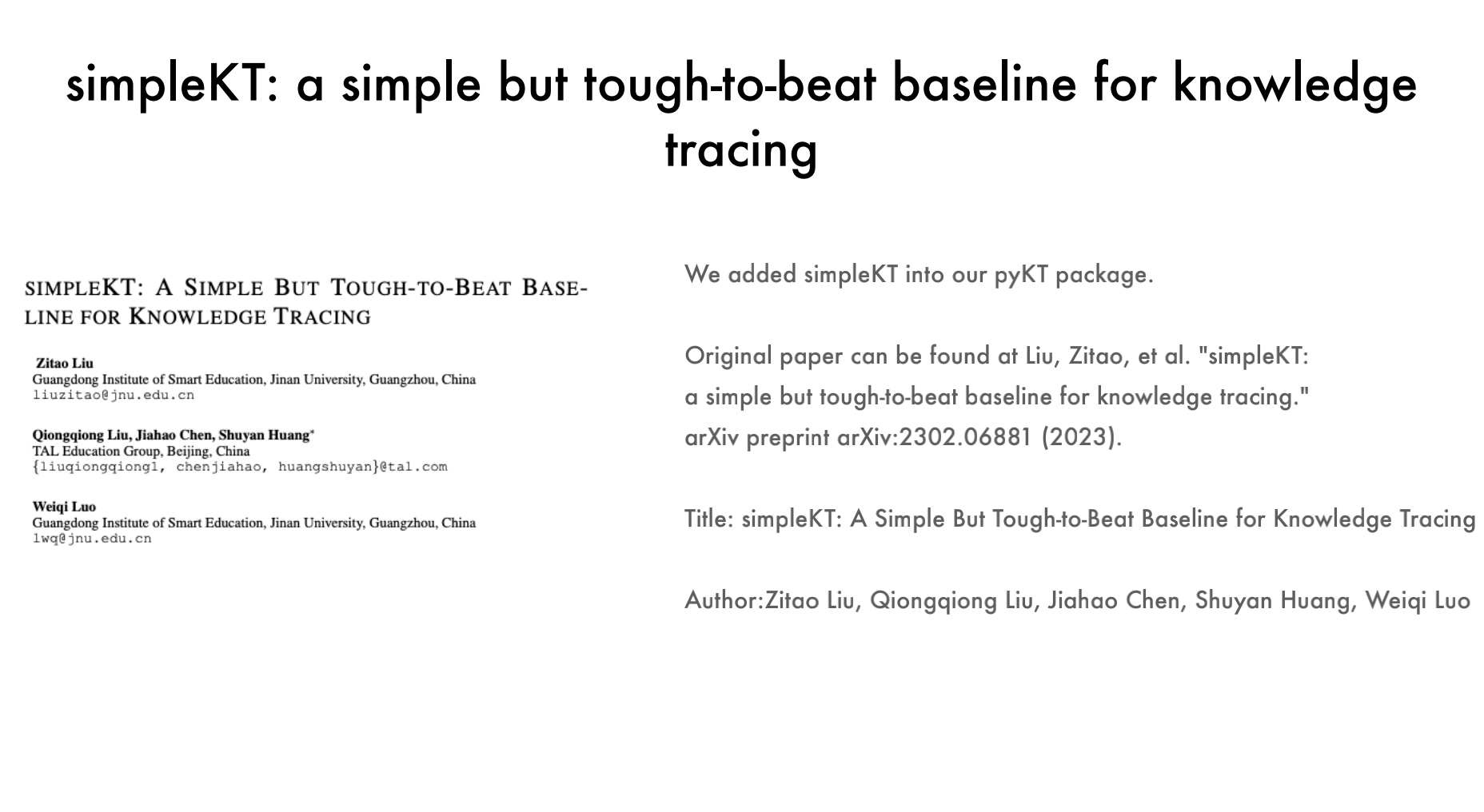simpleKT: a simple but tough-to-beat baseline for knowledge tracing